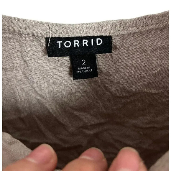 Torrid Ava Rayon Slub Cami Brown Plus Size 2 Rayon Stretch Women’s - Picture 5 of 7